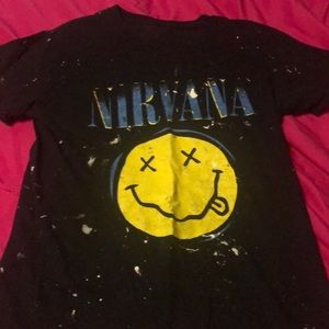 Nirvana Band Tee with Paint Splatter Size: S